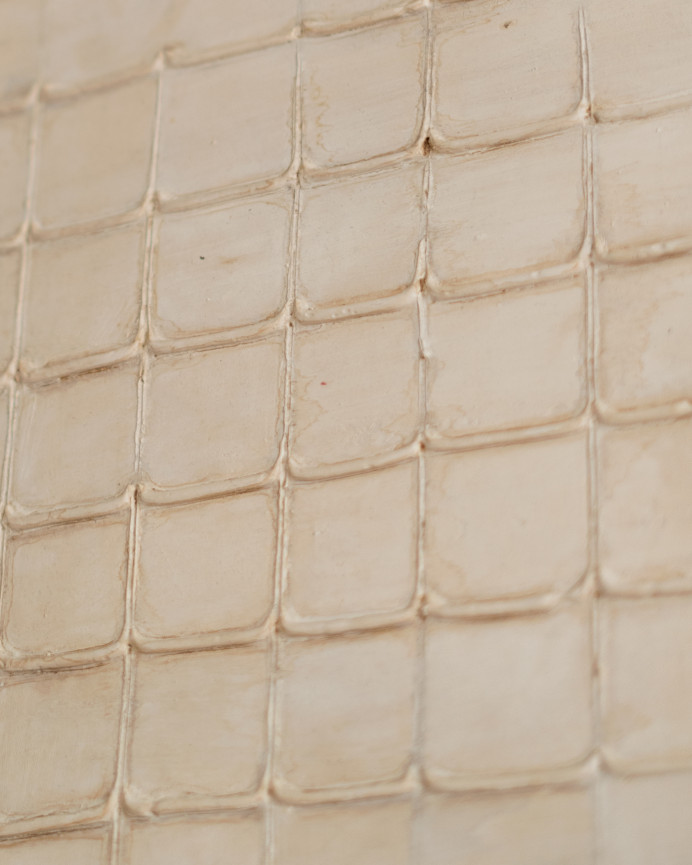 Dekoratives beige Gemälde auf Baumwollleinwand mit handbemaltem Holzrahmen in verschiedenen Größen mit Ölfarbe.