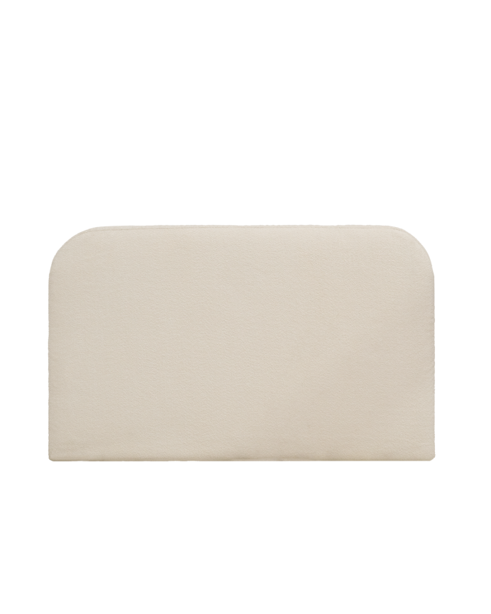 Beige Bouclé-Kopfteilhülle in verschiedenen Größen.