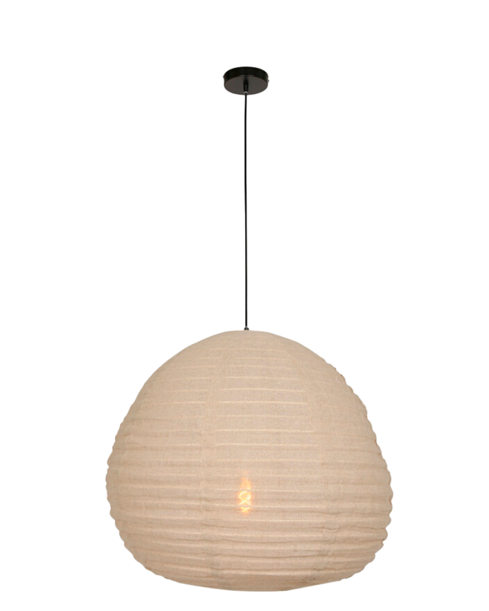 Beige Stoff-Deckenleuchte Ø70cm