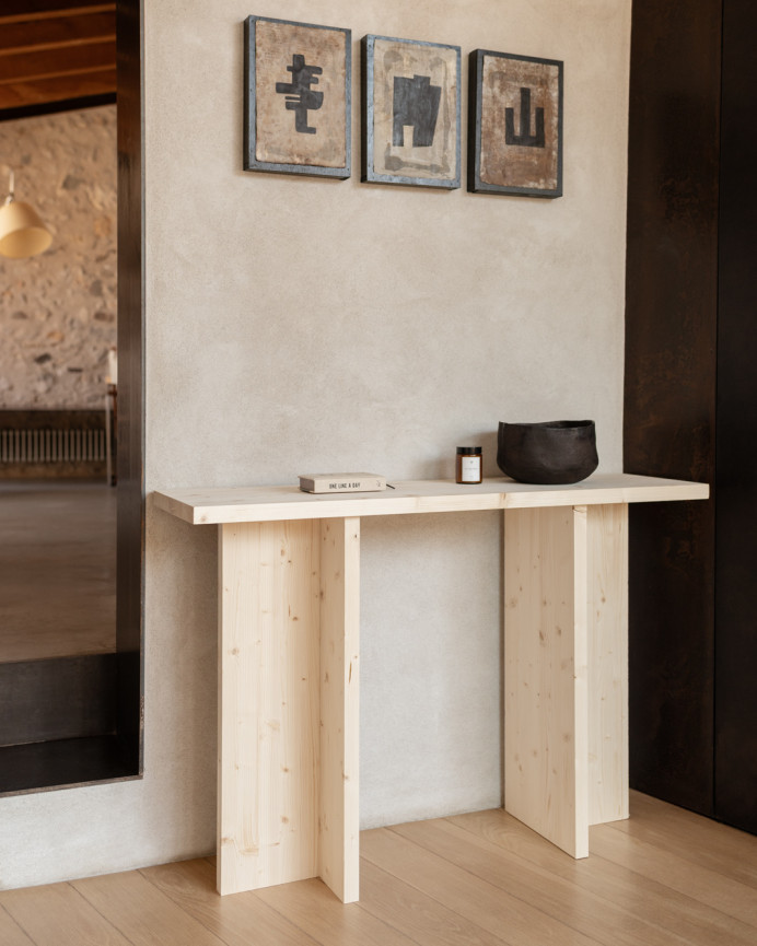 Massivholzkonsole in Naturton aus 120x80cm