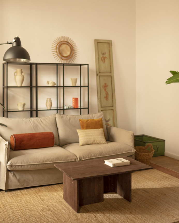 Massiver Nussbaumholz-Couchtisch 40x100cm