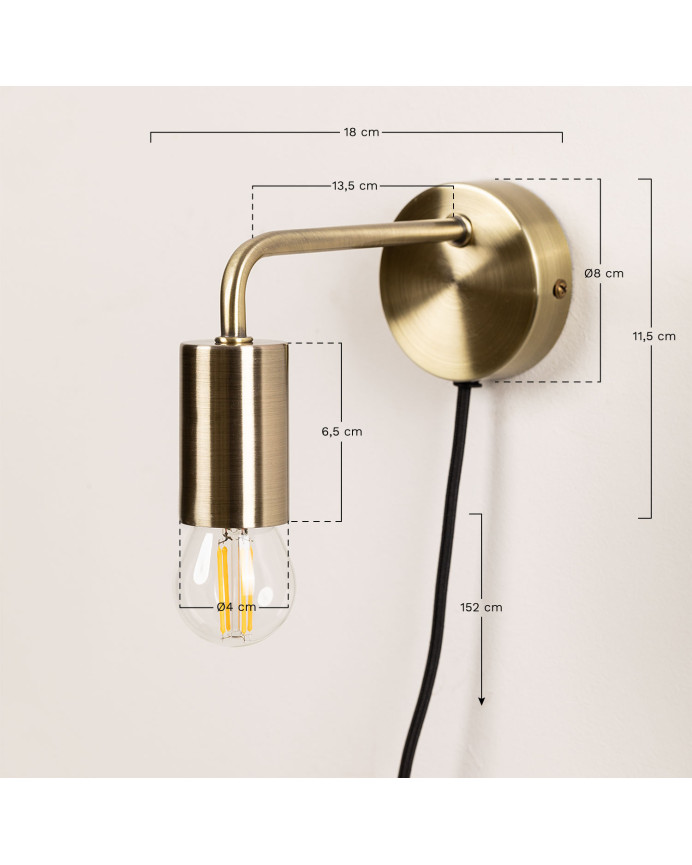 Metallisierte Wandlampe 12x8cm