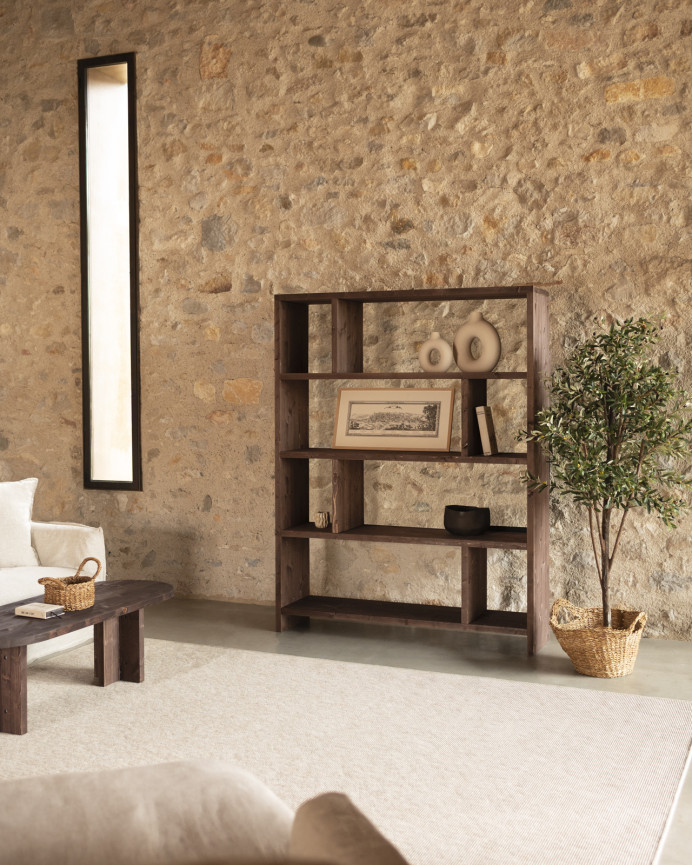 Massivholzregal in Nussbaumton 180x140cm