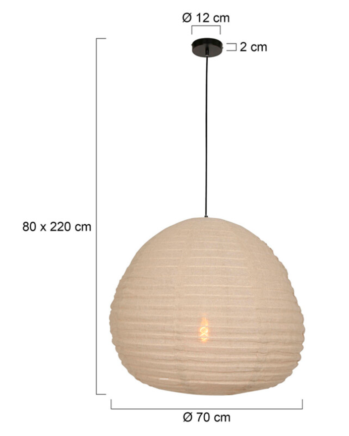 Beige Stoff-Deckenleuchte Ø70cm