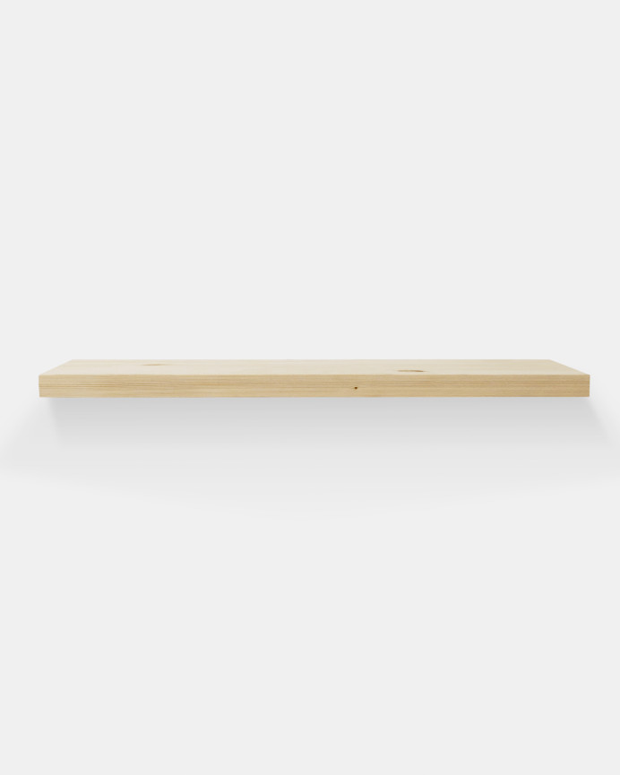 Schwebendes Regal aus massivem Holz in Naturfinish, verschiedene Maße