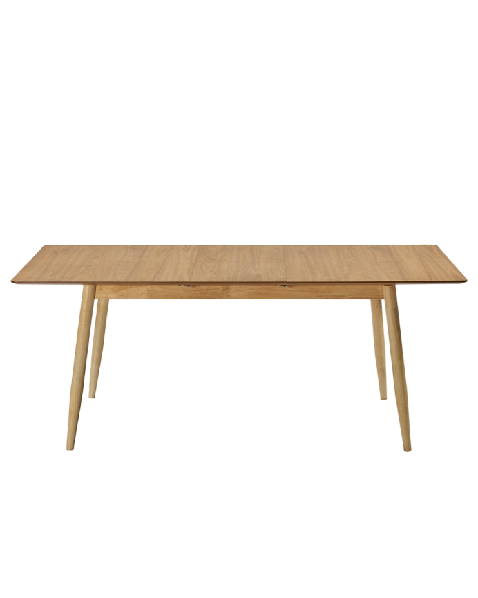 Erweiterbarer Esstisch aus natürlichem Holz, 150-190 cm.