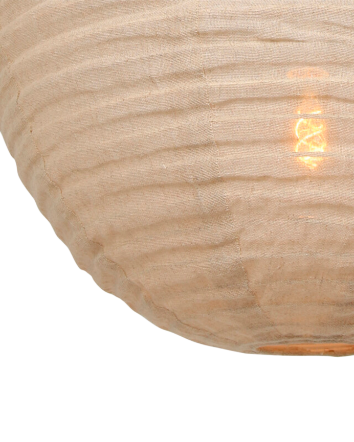Beige Stoff-Deckenleuchte Ø70cm