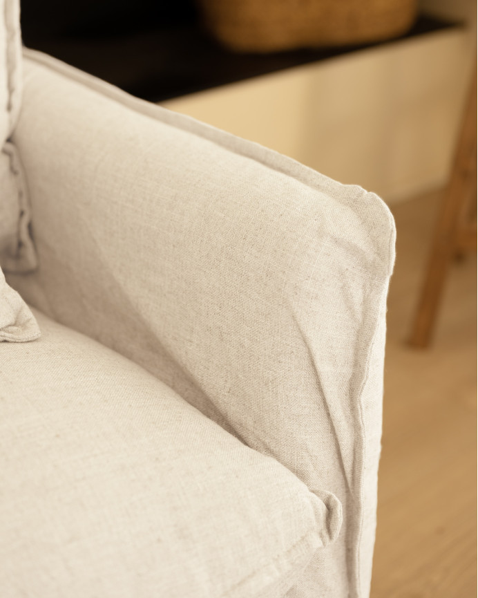 Schutzhülle für Sofa aus Baumwolle und Leinen in Weiß in verschiedenen Größen