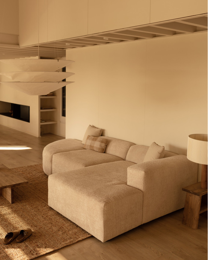 Sofa 3 geschwungene Module mit rechter Chaiselongue, 320x172cm
