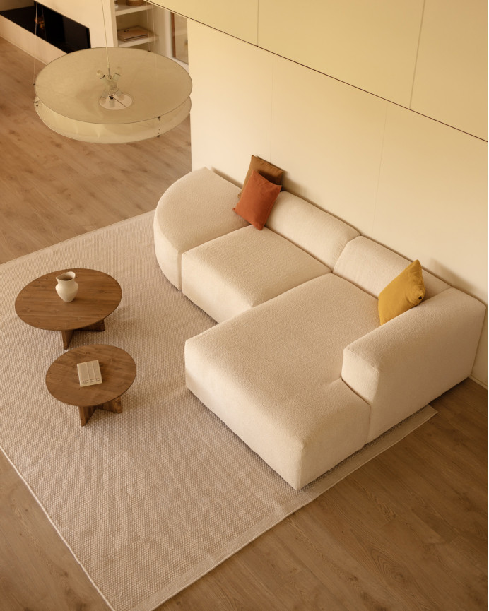 Sofa 3 geschwungene Module mit rechter Chaiselongue, 320x172cm
