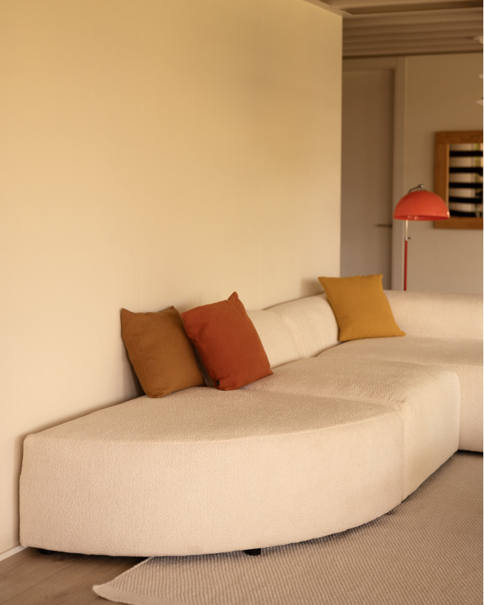 Sofa 3 geschwungene Module mit rechter Chaiselongue, 320x172cm