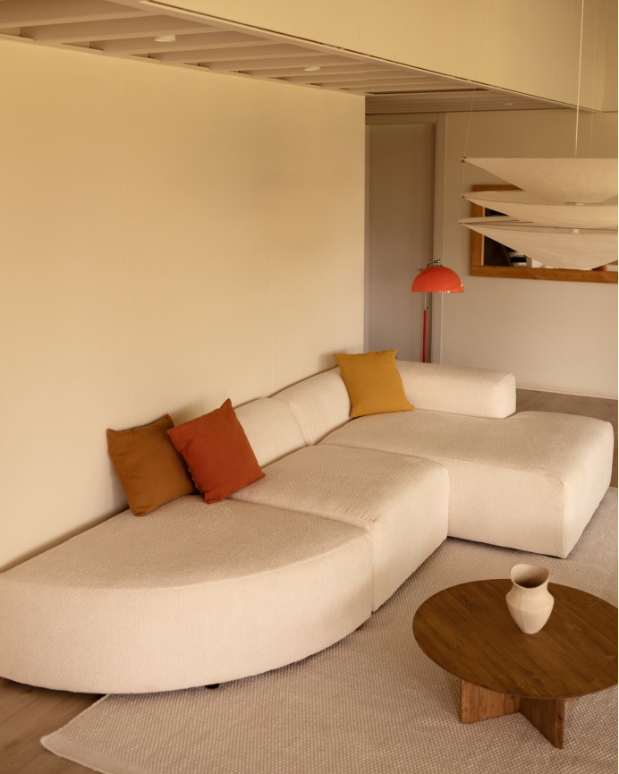Sofa 3 geschwungene Module mit rechter Chaiselongue, 320x172cm
