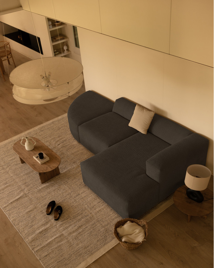 Sofa 3 geschwungene Module mit rechter Chaiselongue, 320x172cm