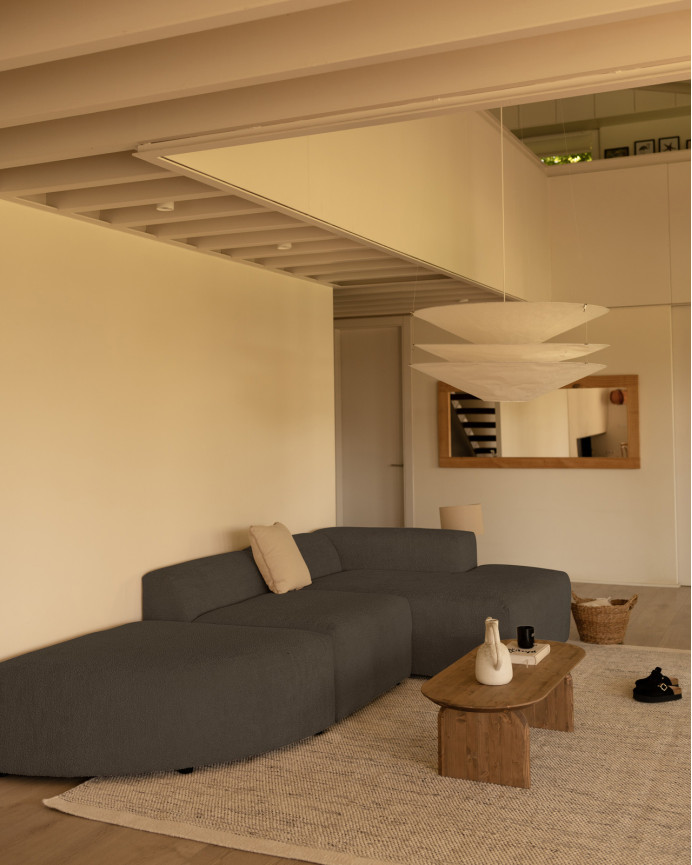 Sofa 3 geschwungene Module mit rechter Chaiselongue, 320x172cm