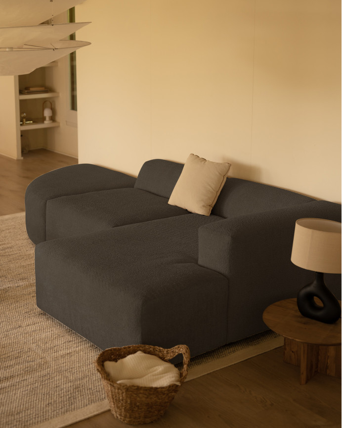 Sofa 3 geschwungene Module mit rechter Chaiselongue, 320x172cm