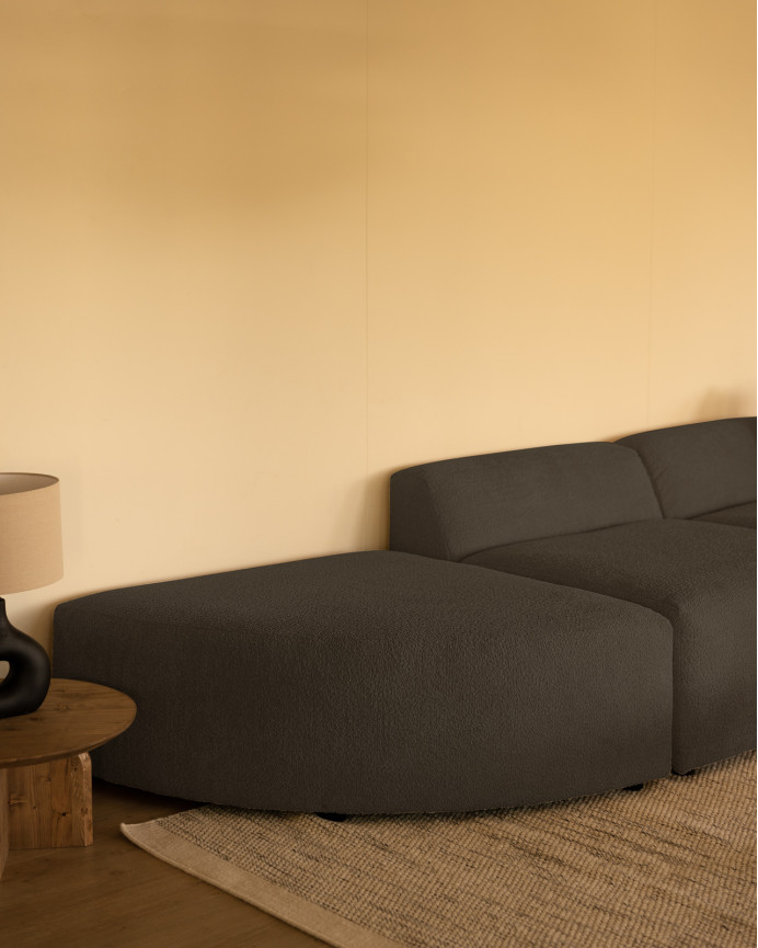 Sofa 3 geschwungene Module mit rechter Chaiselongue, 320x172cm