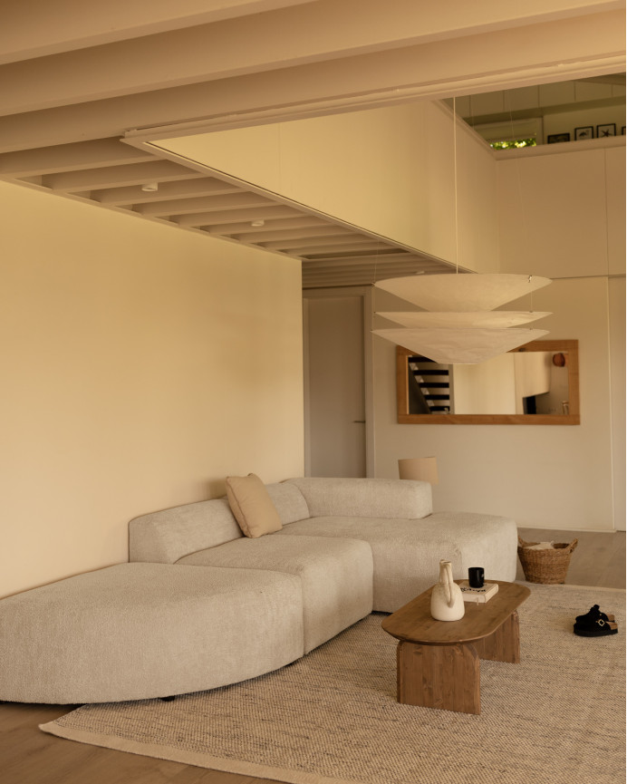 Sofa 3 geschwungene Module mit rechter Chaiselongue, 320x172cm