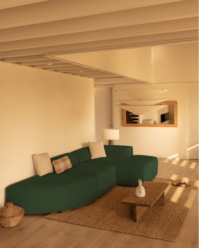 Sofa 3 geschwungene Module mit rechter Chaiselongue, 320x172cm