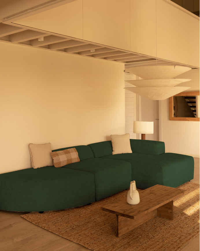 Sofa 3 geschwungene Module mit rechter Chaiselongue, 320x172cm