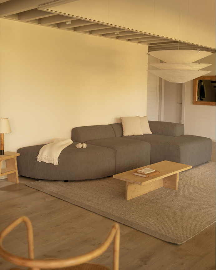 Sofa 3 geschwungene Module mit rechter Chaiselongue, 320x172cm