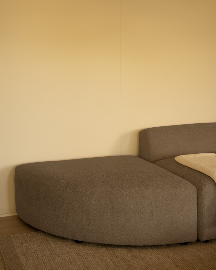 Sofa 3 geschwungene Module mit rechter Chaiselongue, 320x172cm