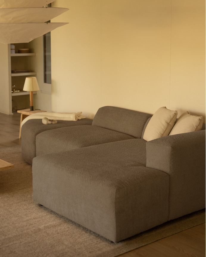 Sofa 3 geschwungene Module mit rechter Chaiselongue, 320x172cm