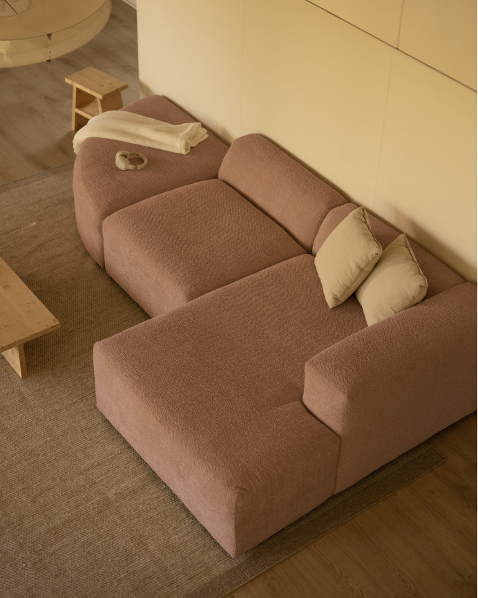 Sofa 3 geschwungene Module mit rechter Chaiselongue, 320x172cm