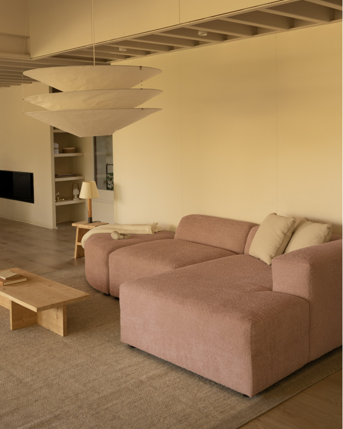 Sofa 3 geschwungene Module mit rechter Chaiselongue, 320x172cm