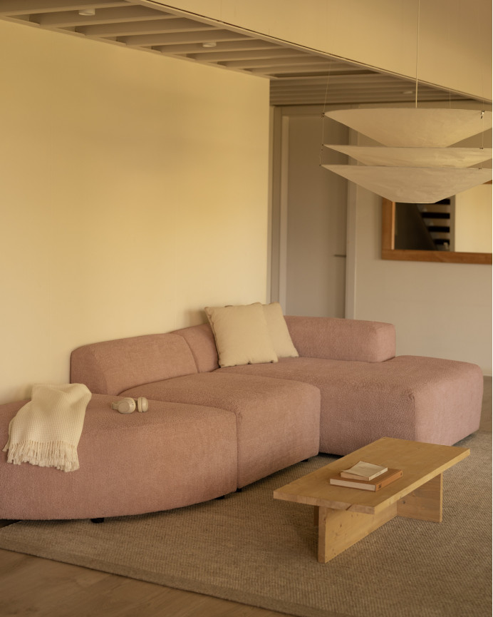 Sofa 3 geschwungene Module mit rechter Chaiselongue, 320x172cm