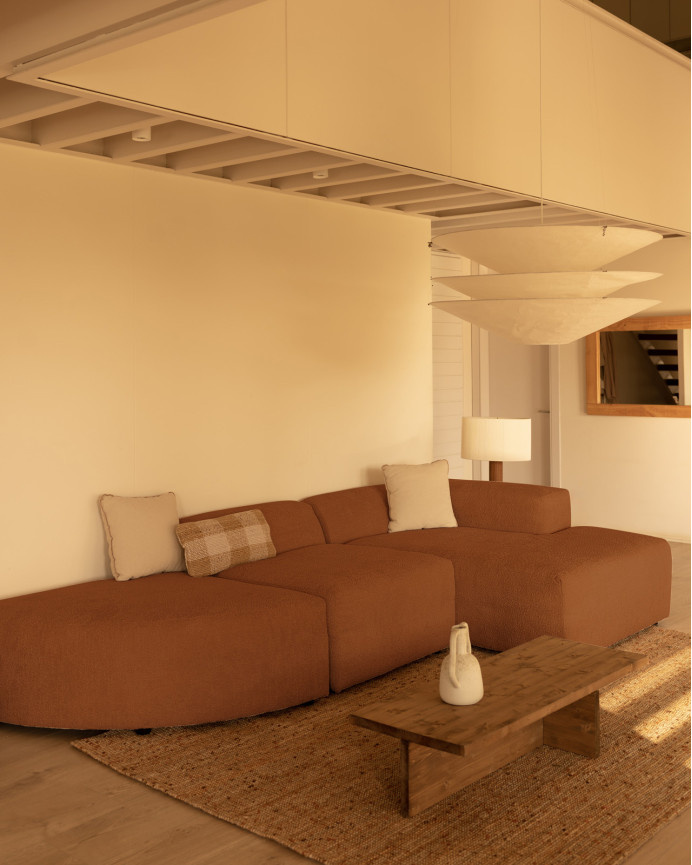 Sofa 3 geschwungene Module mit rechter Chaiselongue, 320x172cm