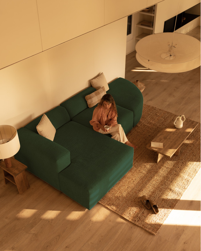 Sofa 3 geschwungene Module mit linker Chaiselongue, 320x172cm