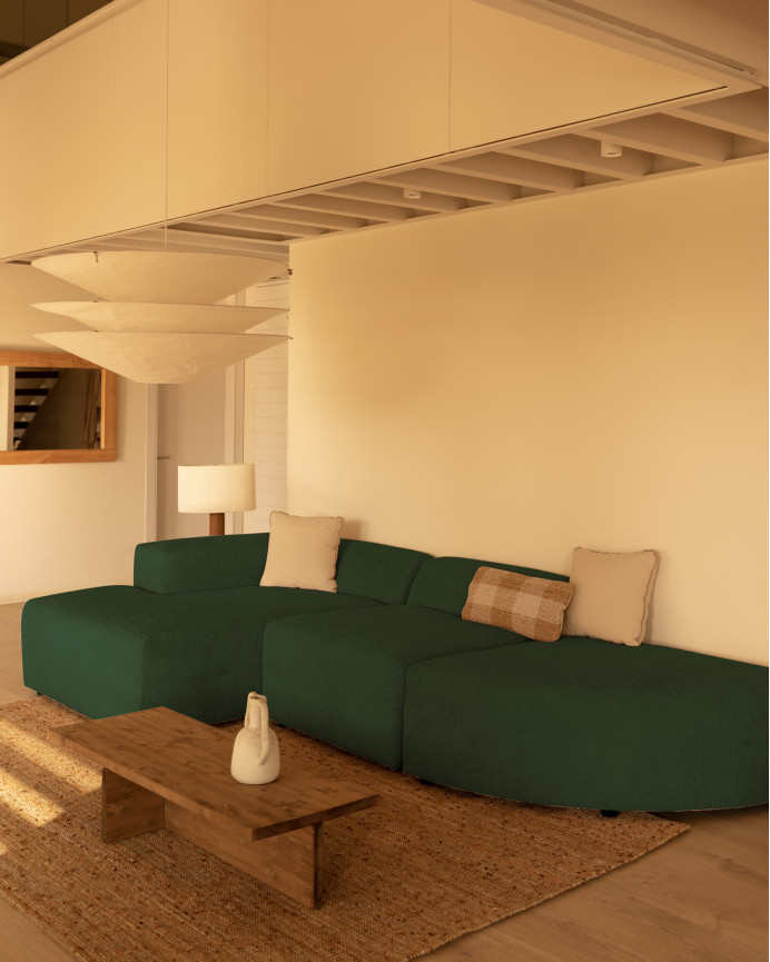 Sofa 3 geschwungene Module mit linker Chaiselongue, 320x172cm
