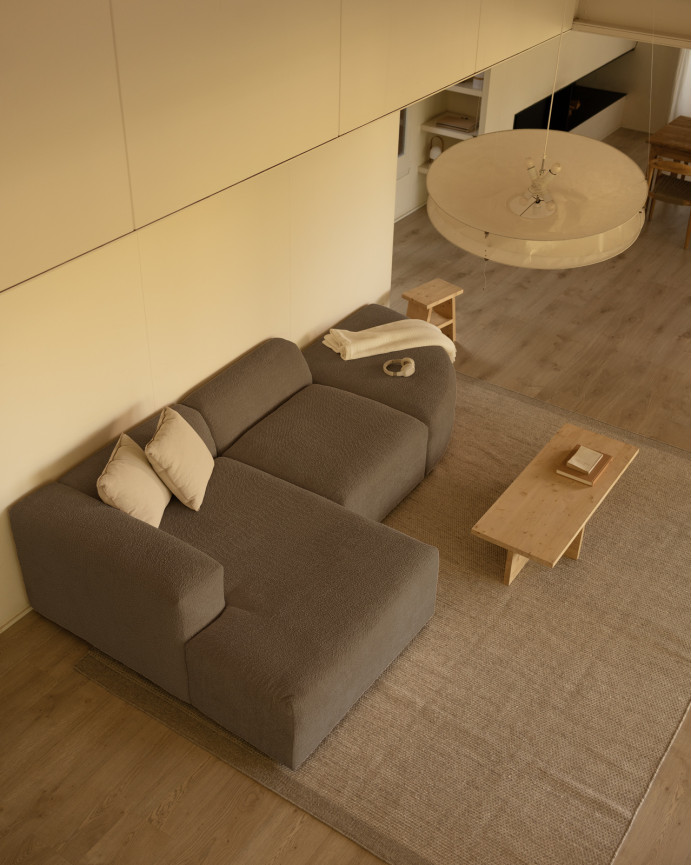 Sofa 3 geschwungene Module mit linker Chaiselongue, 320x172cm