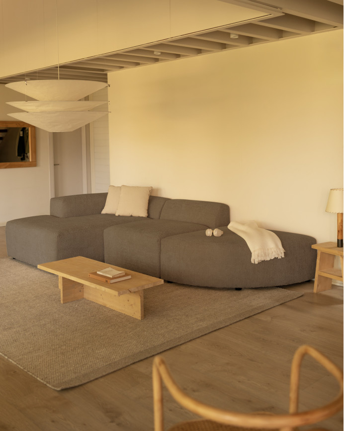Sofa 3 geschwungene Module mit linker Chaiselongue, 320x172cm