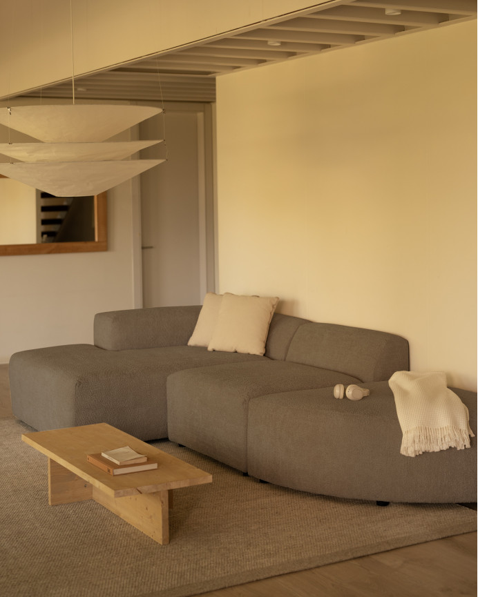 Sofa 3 geschwungene Module mit linker Chaiselongue, 320x172cm