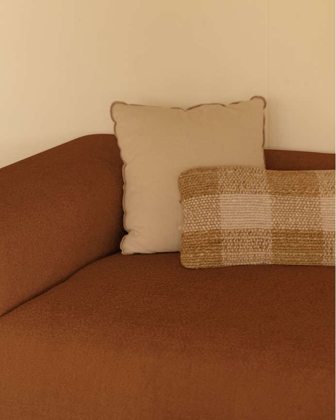Zweiteiliges Bouclé-Sofa in Kupferfarbe 240x110cm