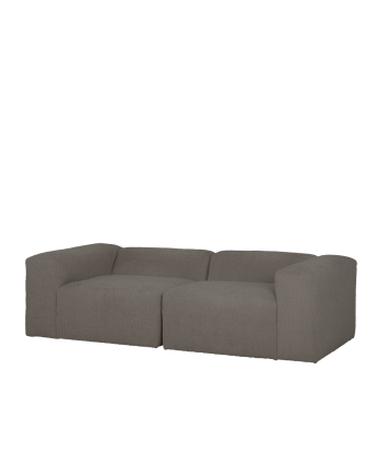 Zweiteiliges Bouclé-Sofa in dunkelgrau, 240x110 cm.