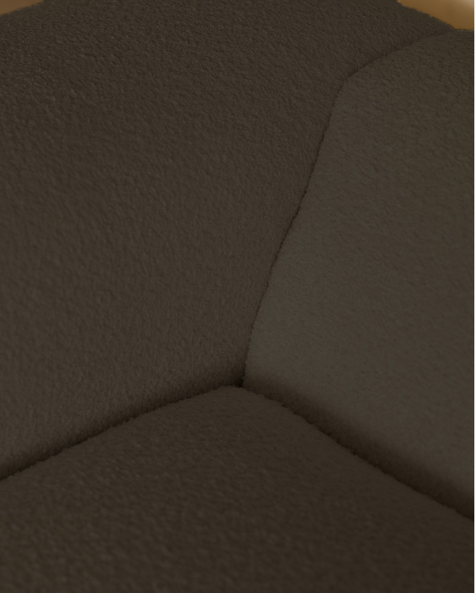 Dreisitzer-Sofa aus dunkelgrauem Bouclé in 3 Modulen 330x110cm