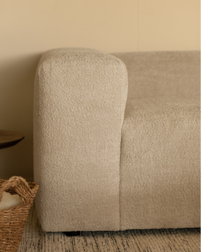 3-Modul-Bouclé-Sofa in Hellgrau 330x110cm