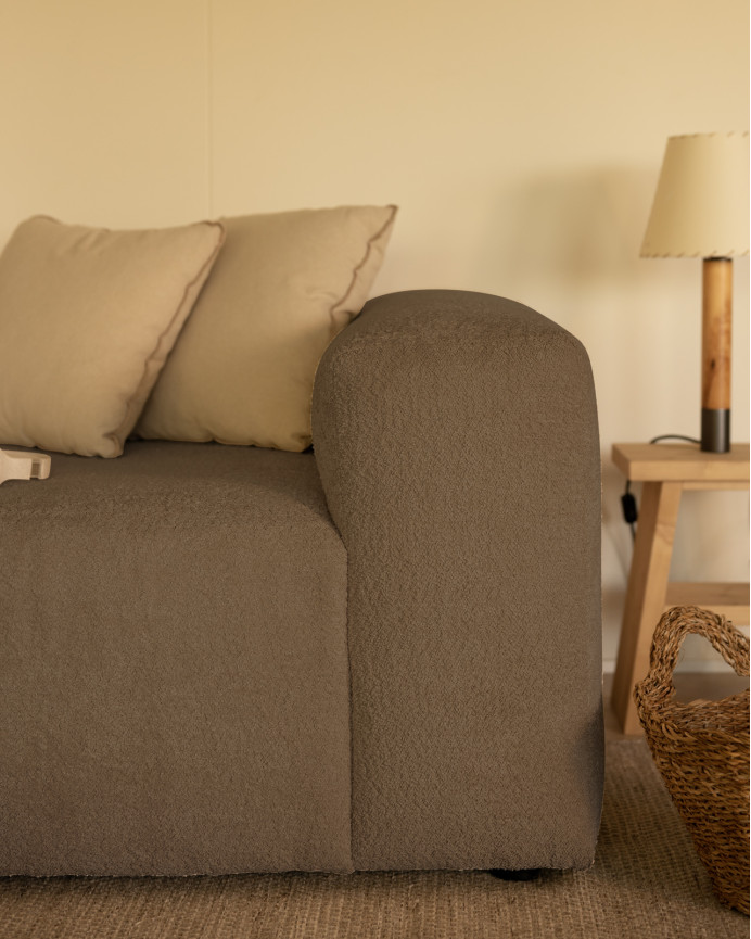 Zweiteiliges Bouclé-Sofa in Braun 240x110cm