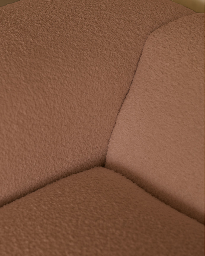 Zweier-Sofa aus rosa Bouclé in 2 Modulen, 240x110cm.