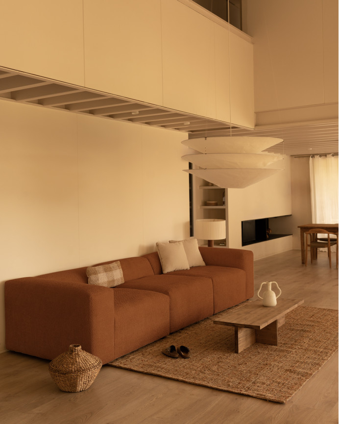 Sofa Aus 3 Bouclé-Modulen, 330x110cm