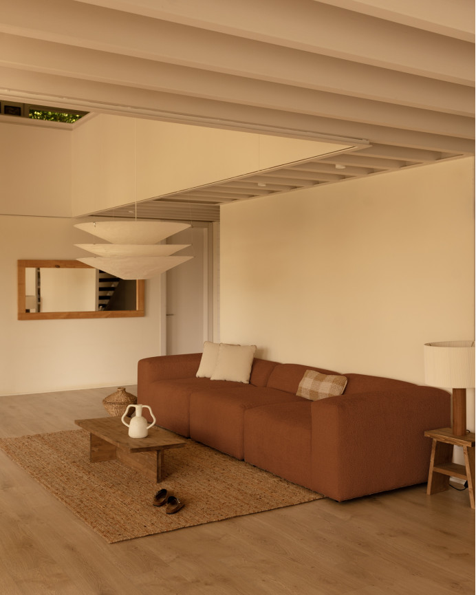 Sofa Aus 3 Bouclé-Modulen, 330x110cm