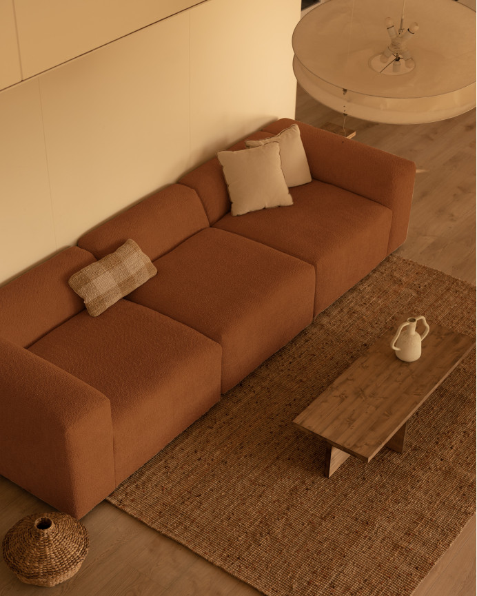 Sofa Aus 3 Bouclé-Modulen, 330x110cm