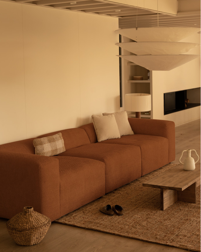 Sofa Aus 3 Bouclé-Modulen, 330x110cm