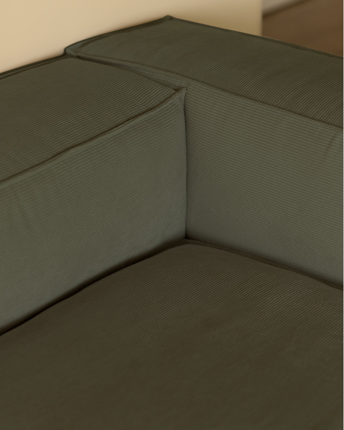 Sofa mit Chaiselongue aus grün-blauem Samtstoff in verschiedenen Maßen