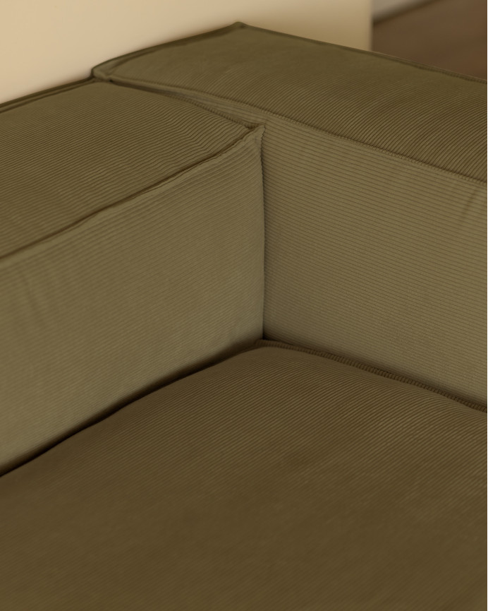 Sofa mit Chaiselongue aus Samtstoff in Limagrün in verschiedenen Größen