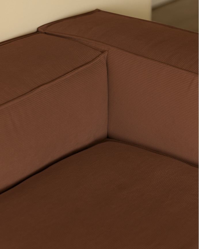 Sofa mit Chaiselongue aus korallenfarbenem Samtstoff in verschiedenen Größen