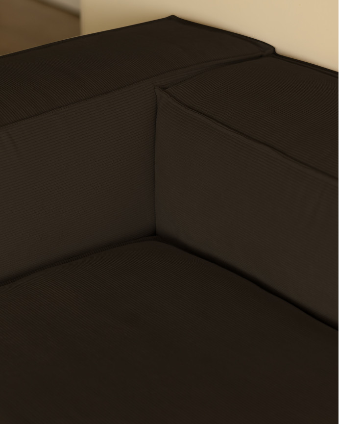 Sofa mit Chaiselongue aus dunkelgrauem Samtstoff in verschiedenen Größen