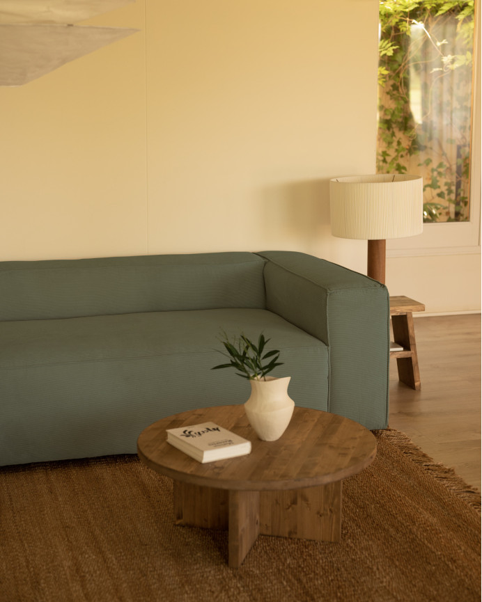 Sofa mit Chaiselongue aus smaragdgrünem Samt in verschiedenen Größen.